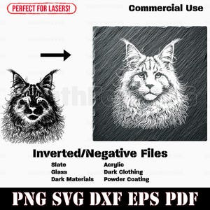 Umgedrehtes Maine Coon Katzenportrait svg png dxf eps pdf | kommerzielle Nutzung