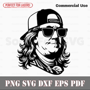 Benjamin Franklin Mullet Trucker Hut svg png dxf eps pdf | Vektorgrafik Design Cut Print Dye sub cnc digitale Datei Kommerzielle Nutzung