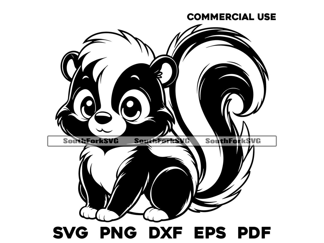 Cute Cartoon Skunk Svg Png Dxf Eps Pdf | Vector Graphics Design Cut ...