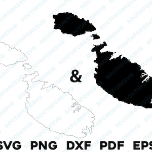 Malta País Silhueta & Contorno Formas svg png dxf pdf eps vetor gráfico design corte gravar laser arquivo imagem mapa Europa