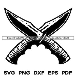 Crossed Hunting Knives svg png dxf pdf eps | corte gráfico vetorial transparente impressão sublimação laser arquivos digitais download uso comercial