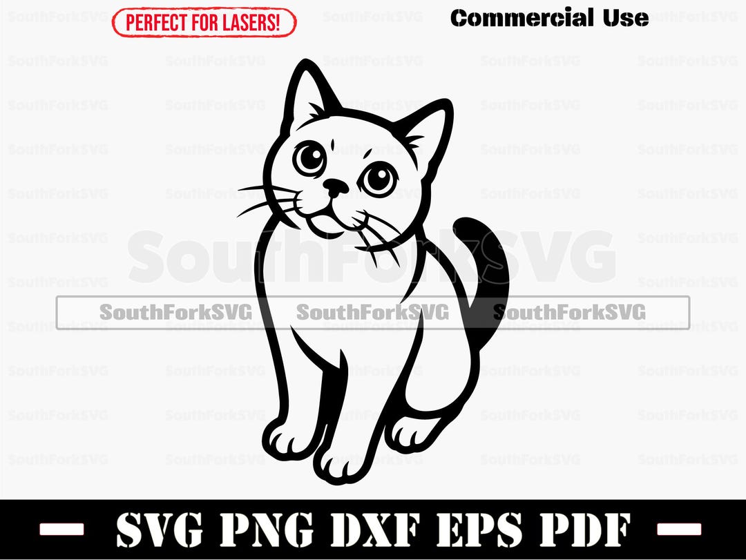 Chartreux Cat Begging Svg Png Dxf Eps Pdf | Vector Graphic Cut Print ...