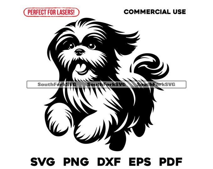 Shih Tzu Svg, Dog SVG File for Cricut, Cute Face Clipart, Breed ...