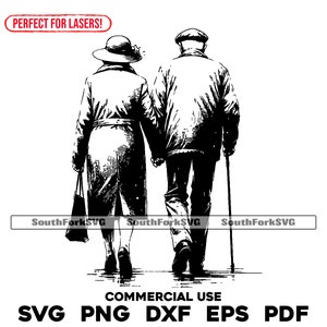 Laser Gravur Datei Ehepaar im Ruhestand svg png dxf eps pdf | Vektorgrafik Design Cut Print Dye sub cnc digital kommerzielle Nutzung