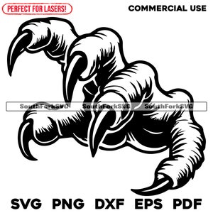 Garra de monstro alcançando svg png dxf eps pdf | design gráfico vetorial transparente corte impressão corante sub laser gravar arquivos uso comercial