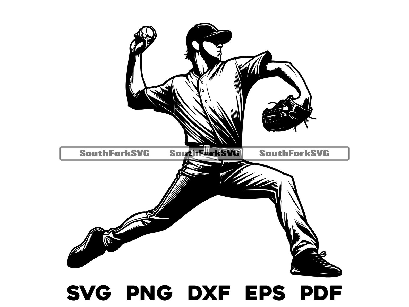 Pdf Baseball Vector Baseball Pitcher Design | Svg Png Dxf Eps Pdf | Vector Graphic Design ...