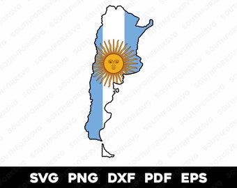 Argentina Argentinian Flag Inside Country Shape | svg png dxf pdf eps | vector graphic design cut print dye sub laser cnc digital files