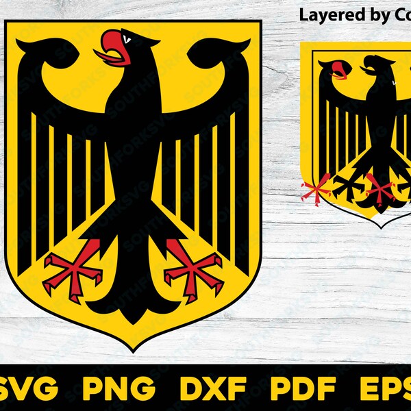 Germany National Country Flag Crest svg png dxf pdf eps layered by color vector graphic design digital file world travel Europe