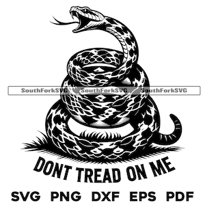 Vlag van Gadsden van de ratelslang 'Betreed niet op mij' | svg png dxf eps pdf | vector grafisch ontwerp gesneden print dye sub laser bestanden commercieel gebruik