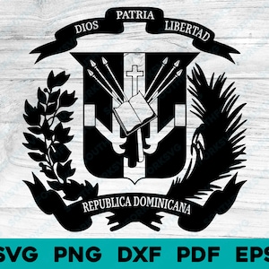 Dominican Republic Crest svg png dxf eps pdf transparent vector graphic design digital print file clipart dye sub image