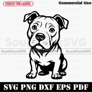 Pitbull big head svg png dxf eps pdf | vector graphic cut file laser clip art instant digital download commercial use