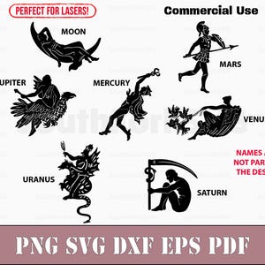 Rare vintage planète signe du zodiaque Bundle svg png dxf pdf eps | Conception graphique vectorielle impression découpée fichier numérique sub laser à colorant utilisation commerciale