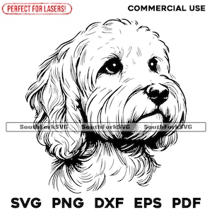Cockapoo Porträt svg png dxf eps pdf | Vektorgrafik Schnittdatei Laser Clip Art Sofortiger digitaler Download Kommerzielle Nutzung