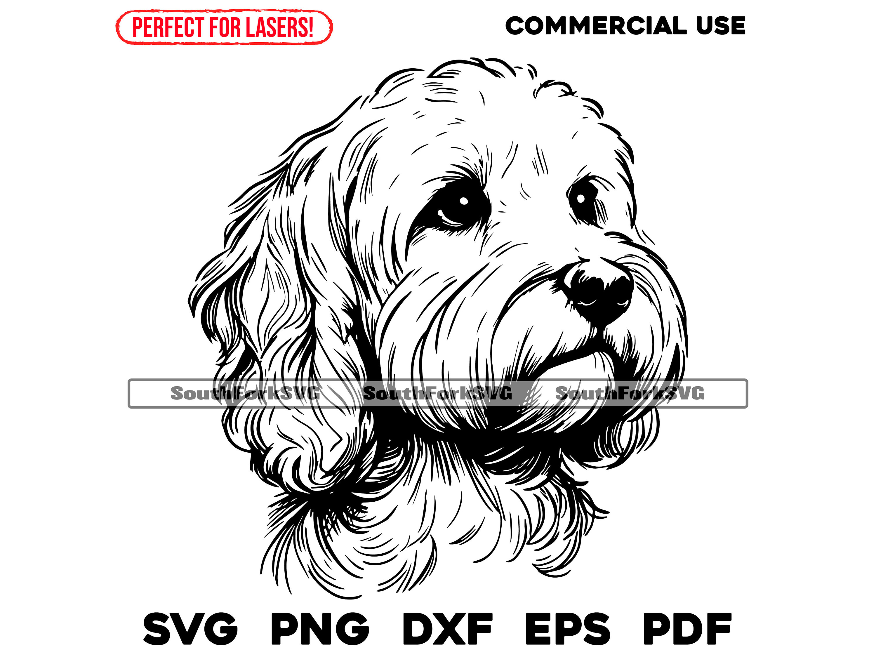 Cockapoo Portrait Svg Png Dxf Eps Pdf | Vector Graphic Cut File Laser ...