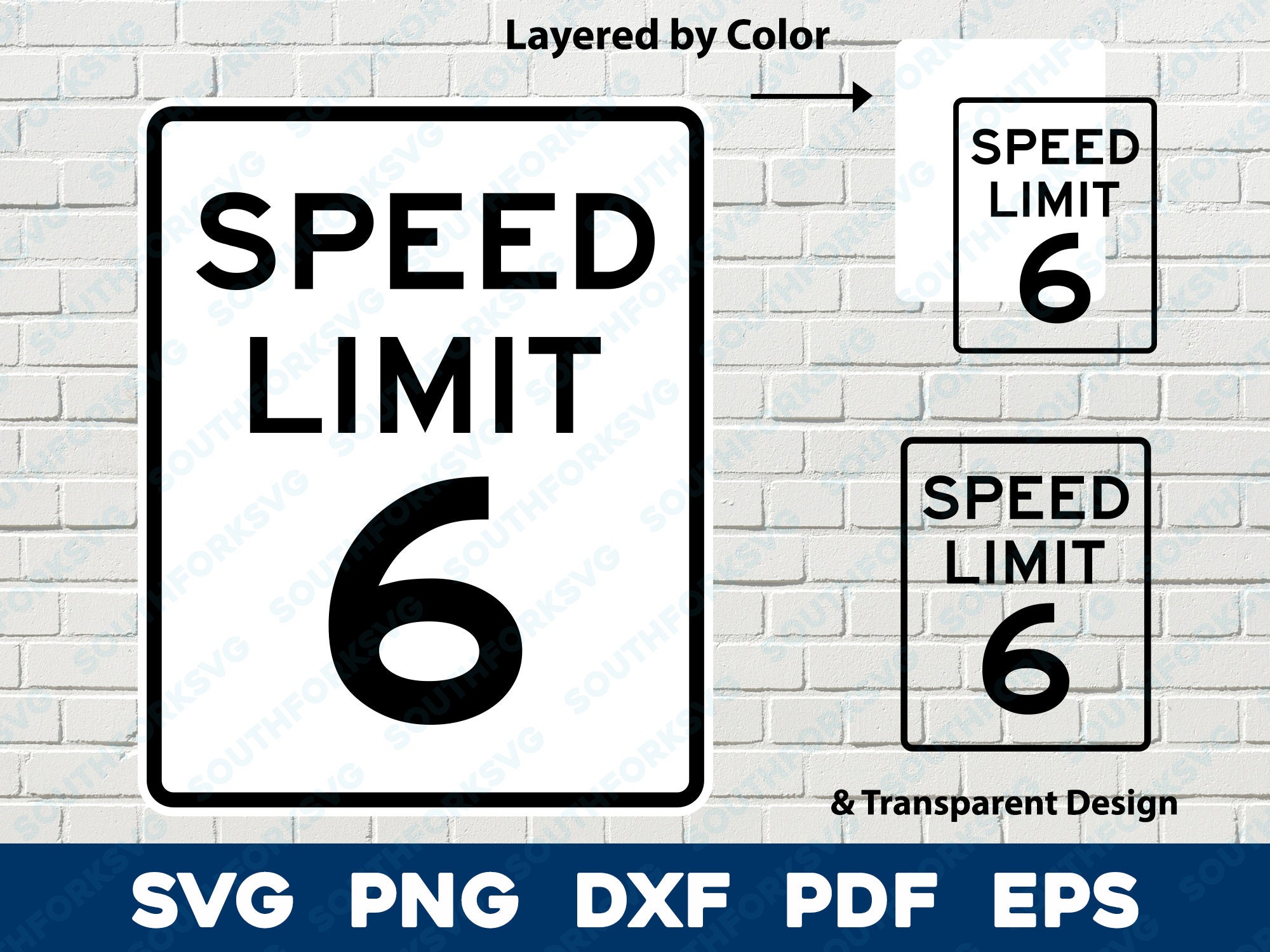 Geschwindigkeits-Limit-6-Schild-Logo-Symbol svg png dxf eps pdf Nach Farbe geschnitten Datei Silhouette Road Street Drive Auto-Grafik
