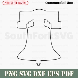 Liberty Bell Outline svg png dxf pdf eps | corte gráfico vetorial transparente impressão sublimação laser arquivos digitais uso comercial