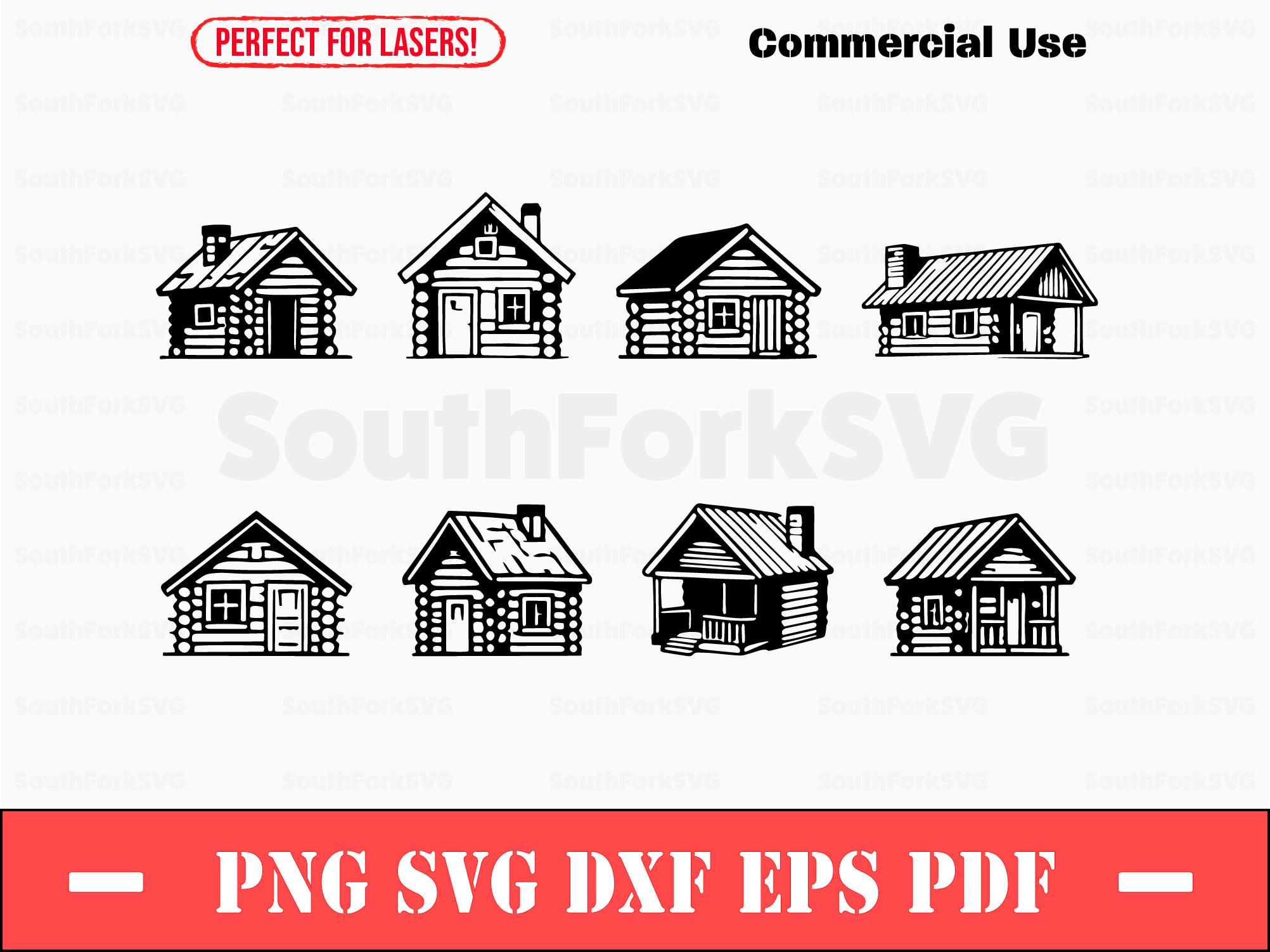 Simple Log Cabins Bundle Svg Png Dxf Eps Pdf | Vector Graphic Cut Print Dye  Sub Laser Engrave Clip Art Commercial Use - Etsy, image size:2004x1502