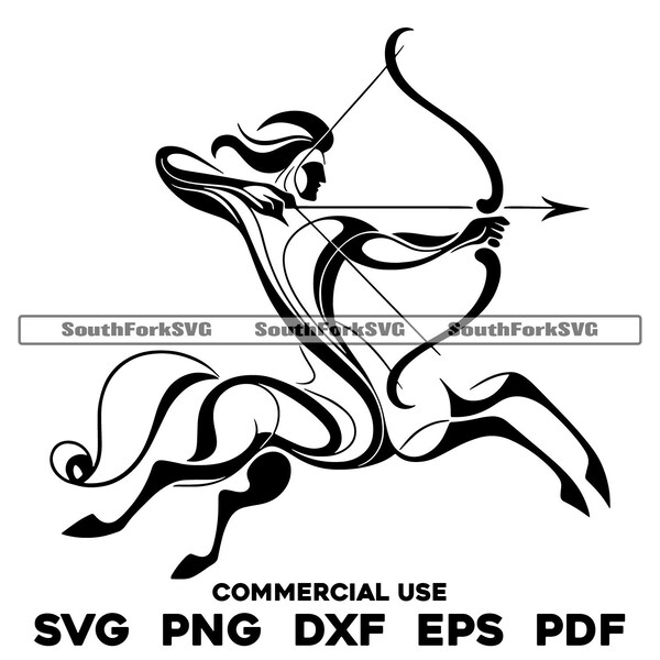 Sagittarius Zodiac Sign Line Art svg png dxf pdf eps | vector graphic design cut print dye sub laser engrave digital file commerial use