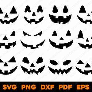 Jack O Lantern Face Bundle 1 | svg png dxf eps pdf | vector graphic design cut print dye sub laser engrave cnc digital files