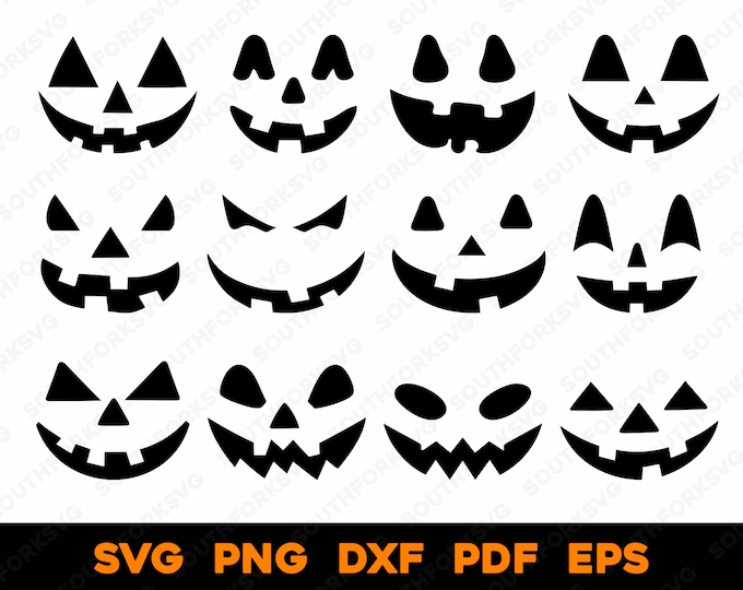 Jack-o-lantern Face Svg Pumpkin Faces Halloween Pumpkins Faces Scary ...