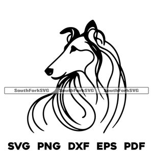 Projekt grafiki liniowej Collie Dog | svg png dxf eps pdf | plik grafiki wektorowej wycinany laserowo | natychmiastowe pobieranie cyfrowe do użytku komercyjnego