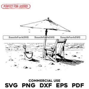 Lasergraveerbestand Strand Oceaanscène | svg png dxf eps pdf | transparant vector grafisch ontwerp gesneden print kleurstof sub commercieel gebruik