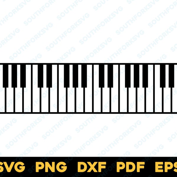 Piano Keys Keyboard | svg png dxf eps pdf | vector graphic design cut print dye sub laser cnc engrave digital files instant download