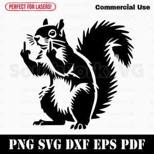 Eekhoorn middelvingers svg png dxf eps pdf | lasergraveren gesneden afdrukbestanden vector grafische illustraties | commercieel gebruik direct downloaden