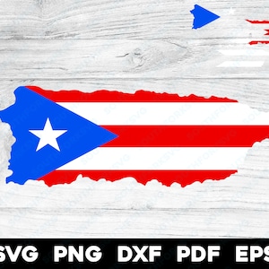 Drapeau de Porto Rico superposé | svg png dxf eps pdf | Conception graphique vectorielle découpée, impression, colorant, sous-gravure laser, fichiers numériques cnc