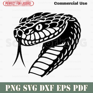 Snake Head svg png dxf eps pdf | vectorafbeelding snijbestand laserclipart | direct digitaal downloaden voor commercieel gebruik