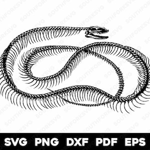 Slangenskelet | svg png dxf eps pdf | transparant vector grafisch ontwerp gesneden print dye sub laser graveren cnc digitale bestanden