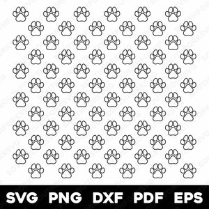 Hondenpoten schetst patroon 1 | svg png dxf eps pdf | vector grafisch ontwerp knippen print lasergraveren digitale bestanden commercieel gebruik