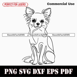 Chihuahua Minimal Linie Art svg png dxf eps pdf | Vektorgrafik Datei Laser Clip Art schneiden | sofortiger digitaler Download kommerzielle Nutzung