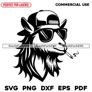 Gafas de sol de cabra, gorra de camionero con salmonete, svg, png, dxf, eps, pdf, diseño gráfico vectorial, corte, impresión, sublimación de tinta, grabado láser, cnc, archivo digital, uso comercial