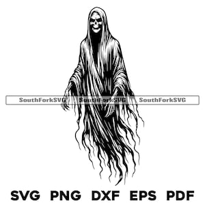Wraith Svg Icon Grim Reaper Wraith Ghoul Svg Png Dxf Eps Pdf Files | Cut Print Laser ...