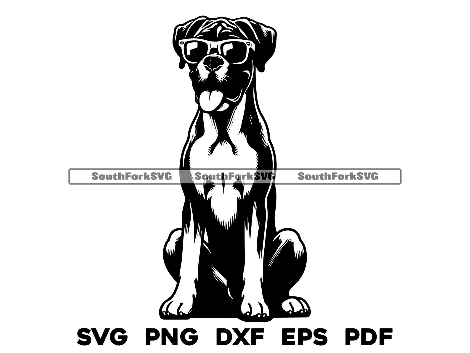 Boxer Dog Wearing Sunglasses Design | Svg Png Dxf Eps Pdf | Vector ...