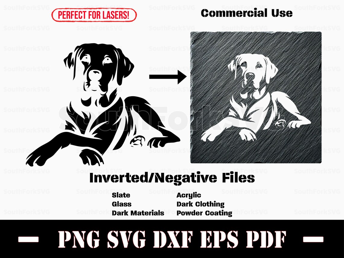 Labrador Retriever invertido acostado svg png dxf eps pdf / gráfico ...