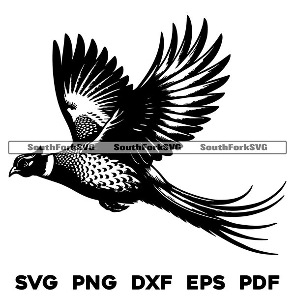 Flying Pheasant Design Files svg png dxf eps pdf | vector graphic design cut print dye sub laser engrave cnc digital files commercial use