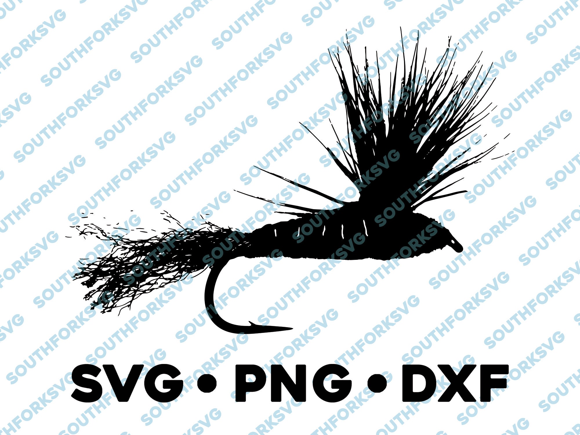 Fly Fishing Sparkle Dun 2 Pattern Lure SVG PNG DXF Dry Nymph Streamer Midge Trout Salmon Bass vector transparent  cameo silhouette