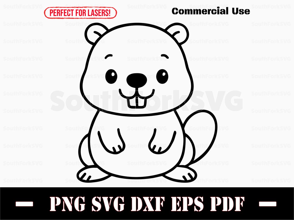 Cute Baby Beaver Svg Png Dxf Eps Pdf | Vector Graphic Design Cut Print ...