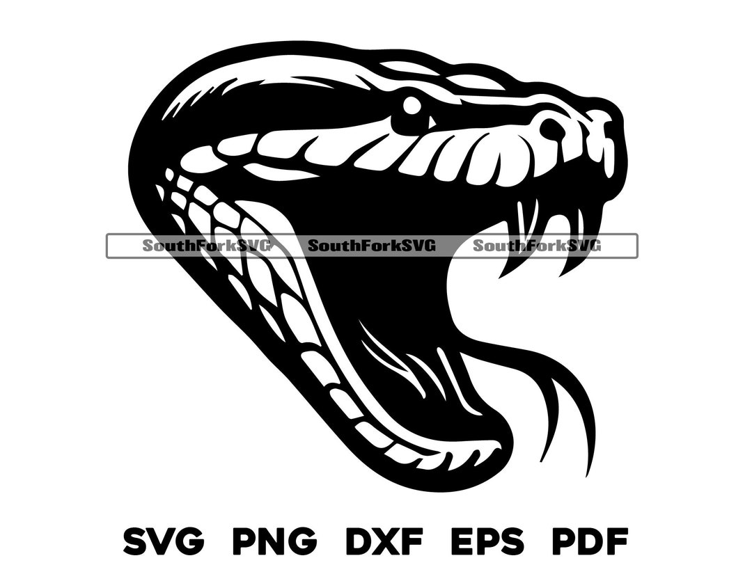Anaconda Snake Head Svg Png Dxf Eps Pdf | Vector Graphic Cut File Laser ...