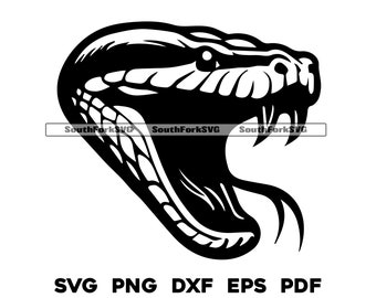 Anaconda Snake Head svg png dxf eps pdf | vector graphic cut file laser clip art | instant digital download commercial use