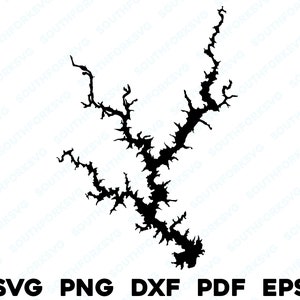 Jackson Lake Georgia Mapa Forma Silueta svg png dxf pdf eps vector diseño gráfico corte grabado archivo láser imagen barco lago casa