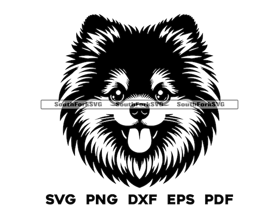 Pomeranian Dog Head Design | svg png dxf eps pdf | vector graphic cut file laser clip art | instant digital download commercial use