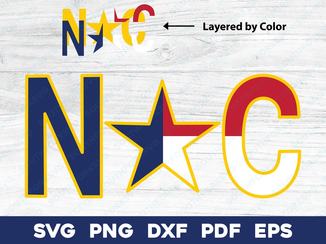 NC Star North Carolina State Flag Design Svg Png Dxf Pdf Eps | Vector ...