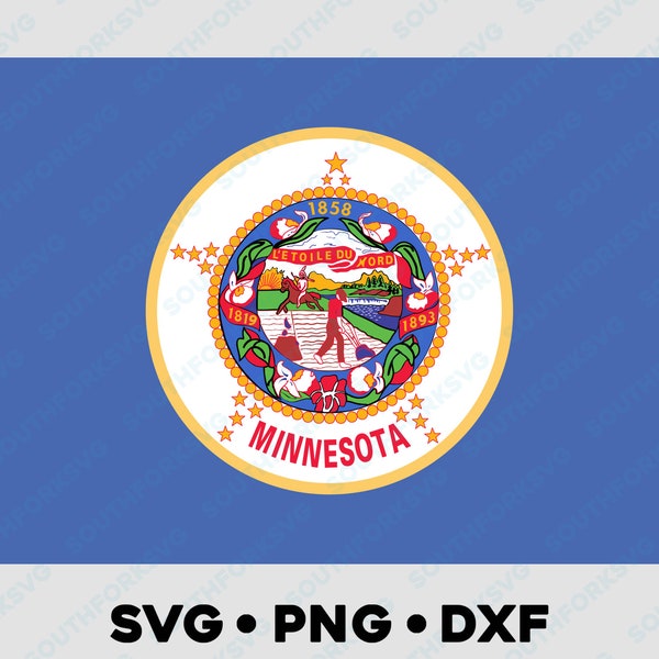 Minnesota State Flag svg png dxf vector graphic design digital file U.S. 50 State Flags USA America United States Flags