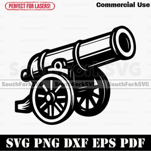 Old Cannon svg png dxf eps pdf | laser cut print dye sub cnc vector graphic design | digital files download commercial use