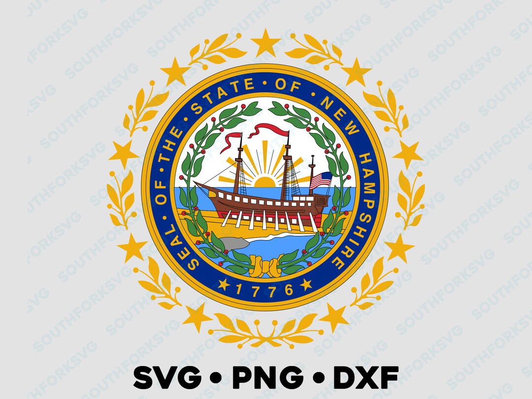 New Hampshire State Flag Seal Crest Svg Png Dxf Vector Graphic - Etsy ...