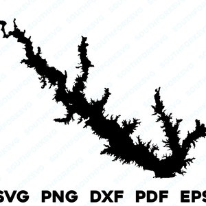 Sam Rayburn Stausee Texas Landkarte Form Silhouette Umriss svg png dxf pdf eps Vektorgrafik