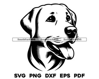 Labrador Retriever Dog Head Design | svg png dxf eps pdf | vector graphic cut file laser clip art | instant digital download commercial use